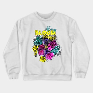 Always Bloom Watercolor Line Art Floral Drawing Crewneck Sweatshirt